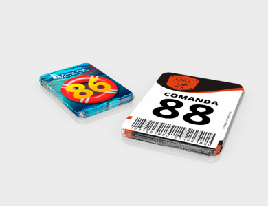 Comanda com Dados Variáveis em PVC 0,5mm Fosco Frente e Verso 8,5x11,4cm - 4x4 - 1 unid