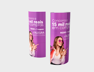 Totem Dobrável Elíptico 50x148cm  - 4x0 - 1 unid