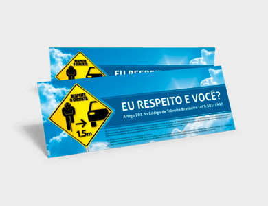 Adesivo de Parachoque em Vinil 11x30 - 4x0 - 50 unid