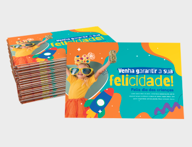 Convite Couchê 300g Laminação Fosca e Verniz Localizado 10x15cm - 4x4 - 250 unid