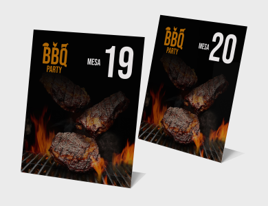 Display de Mesa com Dados Variáveis Tipo L em PVC 0,5mm Fosco Frente e Verso 8,5x5,4cm - 4x0 - 1 unid