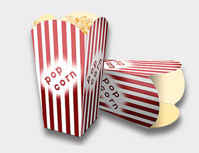 Embalagem de Pipoca Papel Alimentício 270g com Película Antigordura 7x7x14,4cm - 4x0 - 500 unid